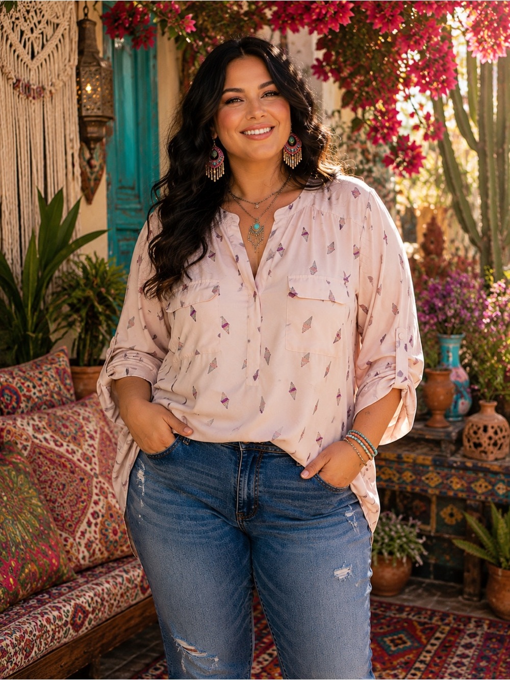 Torrid Harper Ice Cream Cone Georgette Blouse Sz 1🍦$68